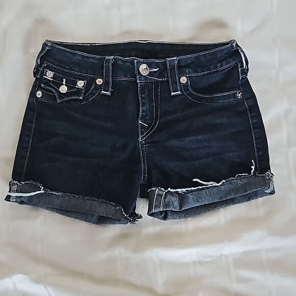 True Religion Dark Blue Jean Shorts - Picture 1 of 16